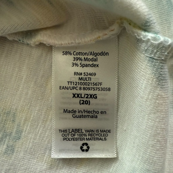 Time and Tru Floral Long Sleeve Top - Pink, Yellow, Blue - Picture 4 of 8